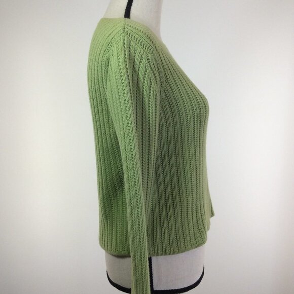 DEANE and White Womens Sweater Size Medium Green - Picture 6 of 12